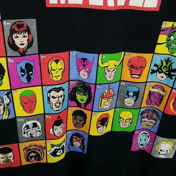 {Marvel} Periodic Table of Marvel Tshirt (3XL) - Picture 8 of 12